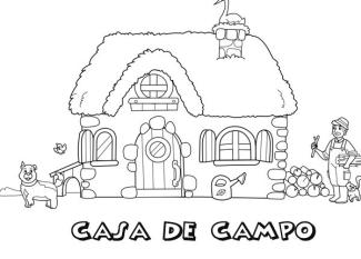 Dibujo de una casa de campo para colorear