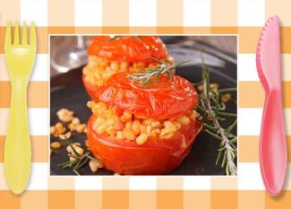 Tomates asados rellenos. Recetas rápidas para niños