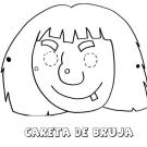 Careta de bruja. Dibujos para colorear con los niños