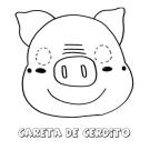 Careta de cerdo. Dibujos para colorear con los niños