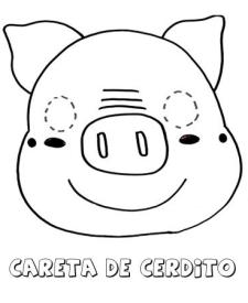 Careta de cerdo. Dibujos para colorear con los niños