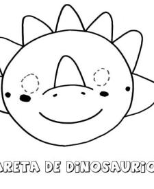 Careta de dinosaurio triceratops. Dibujos para colorear con los niños