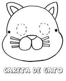 Careta de gato. Dibujos para colorear con los niños