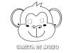 Careta de mono. Dibujos para colorear con los niños