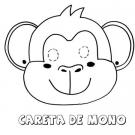 Careta de mono. Dibujos para colorear con los niños