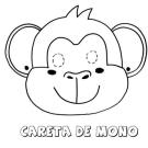 Careta de mono. Dibujos para colorear con los niños