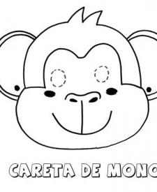 Careta de mono. Dibujos para colorear con los niños