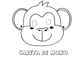 Careta de mono. Dibujos para colorear con los niños