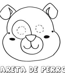 Careta de perro. Dibujos para colorear con los niños