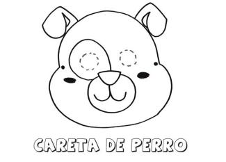 Careta de perro. Dibujos para colorear con los niños