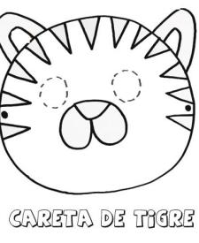 Careta de tigre. Dibujos para colorear con los niños