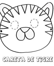 Careta de tigre. Dibujos para colorear con los niños