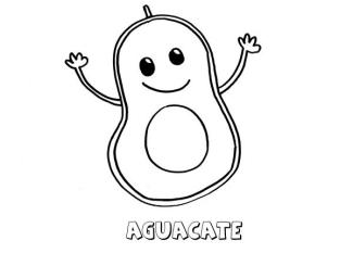 Dibujo de un aguacate. Imágenes para pintar con niños