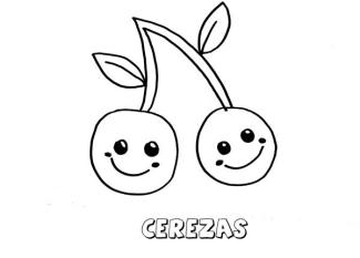 Dibujo de cerezas. Imágenes para pintar con niños