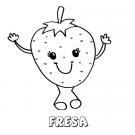 Dibujo de una fresa. Imágenes para pintar con niños