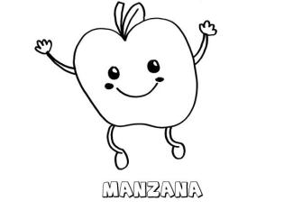 Dibujo de una manzana. Imágenes para pintar con niños