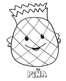 Dibujo de una piña. Imágenes para pintar con niños