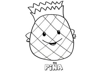 Dibujo de una piña. Imágenes para pintar con niños