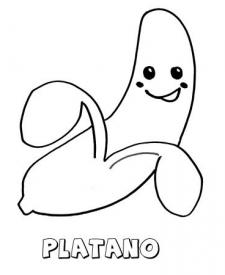 Dibujo de un plátano. Imágenes para pintar con niños