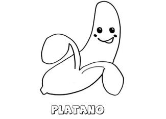 Dibujo de un plátano. Imágenes para pintar con niños
