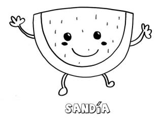 Dibujo de una sandía. Imágenes para pintar con niños