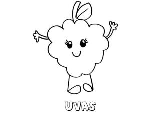 Dibujo de unas uvas. Imágenes para pintar con niños