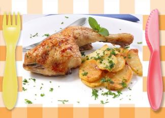 Pollo asado al microondas. Recetas rápidas para niños