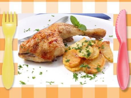 Pollo asado al microondas. Recetas rápidas para niños