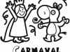 Dibujo de Carnaval para imprimir y colorear con los niños