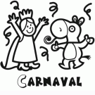 Dibujo de Carnaval para imprimir y colorear con los niños