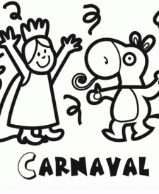 Dibujo de Carnaval para imprimir y colorear con los niños