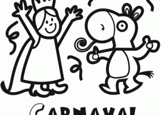 Dibujo de Carnaval para imprimir y colorear con los niños