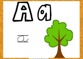 Fichas para aprender las letras y colorear. Letra A