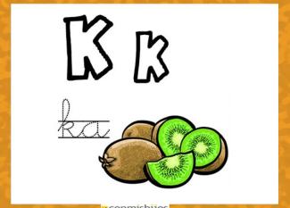 Fichas para aprender las letras y colorear. Letra K