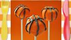 Cakepops de balón de baloncesto con chocolate y naranja