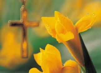 Símbolos cristianos de Semana Santa. Tarjeta virtual para los niños