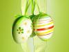 Huevos de Pascua en verde. Tarjeta virtual para los niños