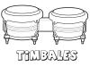 Timbales para colorear. Dibujos de instrumentos musicales