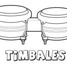 Timbales para colorear. Dibujos de instrumentos musicales