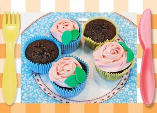 Cupcakes en forma de rosa. Receta fácil para niños