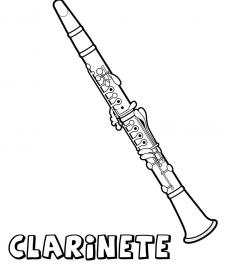 Clarinete para colorear. Dibujos de instrumentos musicales