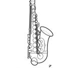 Saxofón para colorear. Dibujos de instrumentos musicales