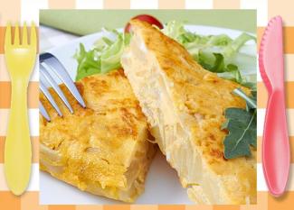 Tortilla de patata. receta tradicional para niños