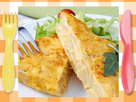 Tortilla de patata. receta tradicional para niños