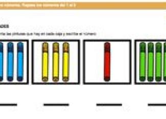Repasa los números hasta el 5. Ficha de matemáticas