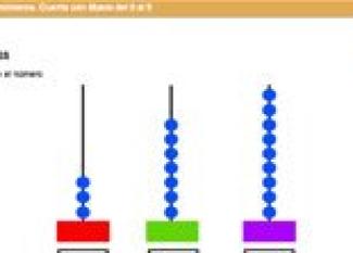 Cuenta con el ábaco del 0 al 9. Ficha de matemáticas