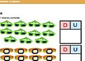 Fichas de matemáticas para niños. La decena