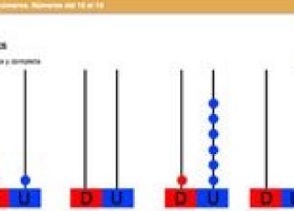 Los números del 10 al 19. Ficha de matemáticas para niños