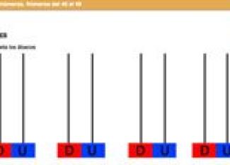 Ficha de matemáticas para repasar los números del 40 al 49