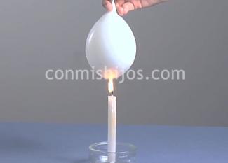 El globo que no estalla con el fuego. Experimentos caseros